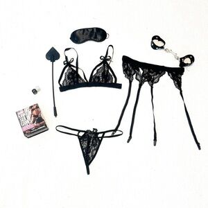 Black Lingerie 3 Piece Set